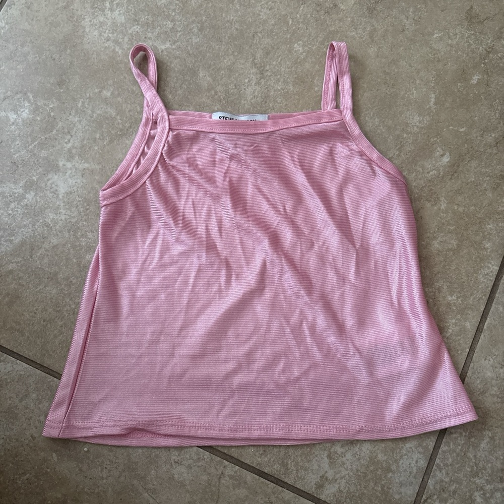Steve Madden Pink Fitted Tank Top
